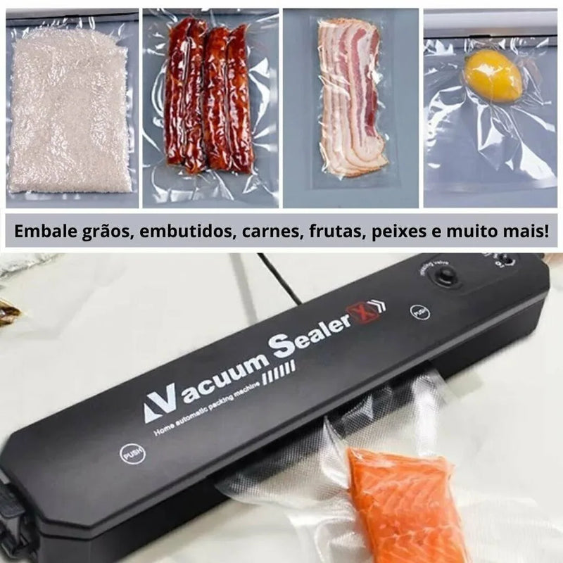 Seladora a Vácuo Portátil Elétrica – Conserva Carnes, Frutas, Legumes e Alimentos por Mais Tempo