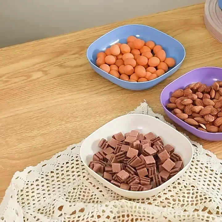 Kit 10 Pratos Reutilizáveis de Plástico com Suporte Colorido – Praticidade e Organização para Suas Refeições