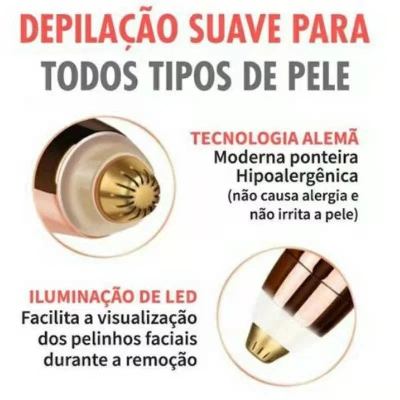 Aparador de Sobrancelhas Painless com LED – Portátil e Indolor