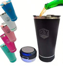 Copo Térmico com Caixa de Som Bluetooth 420ml – Mantém Bebida Gelada e Toca Música, Portátil e Recarregável