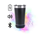 Copo Térmico com Caixa de Som Bluetooth 420ml – Mantém Bebida Gelada e Toca Música, Portátil e Recarregável