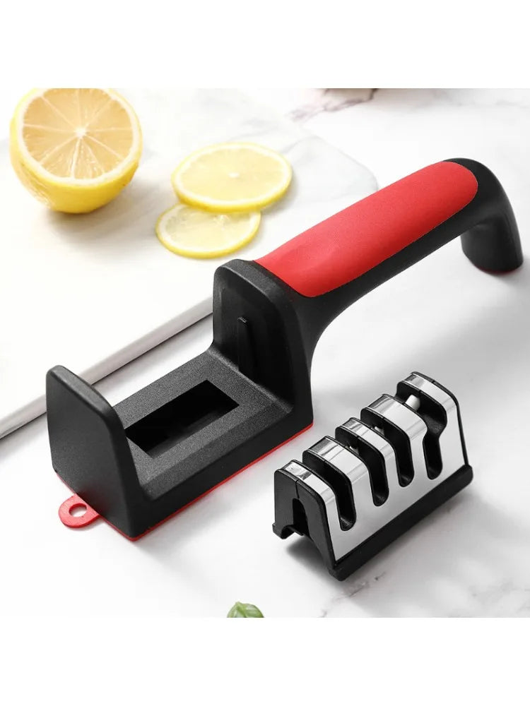 Afiador 4 em 1 Profissional para Facas e Tesouras, Amolador Multifuncional de Cozinha, Ideal para Utensílios Domésticos, Afiação