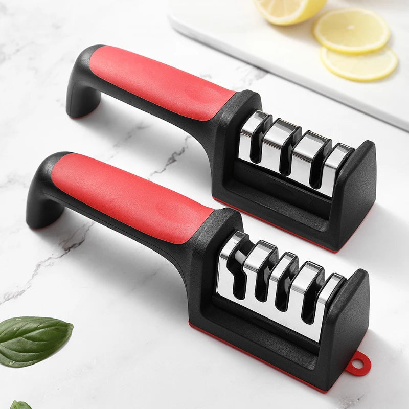 Afiador 4 em 1 Profissional para Facas e Tesouras, Amolador Multifuncional de Cozinha, Ideal para Utensílios Domésticos, Afiação